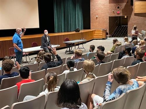State Rep Webster talking to students