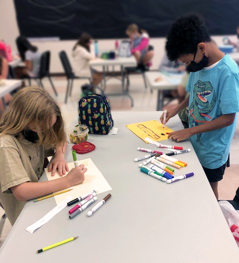 students making posters