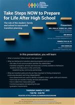 Take Steps NOW to Prepare for Life After High School